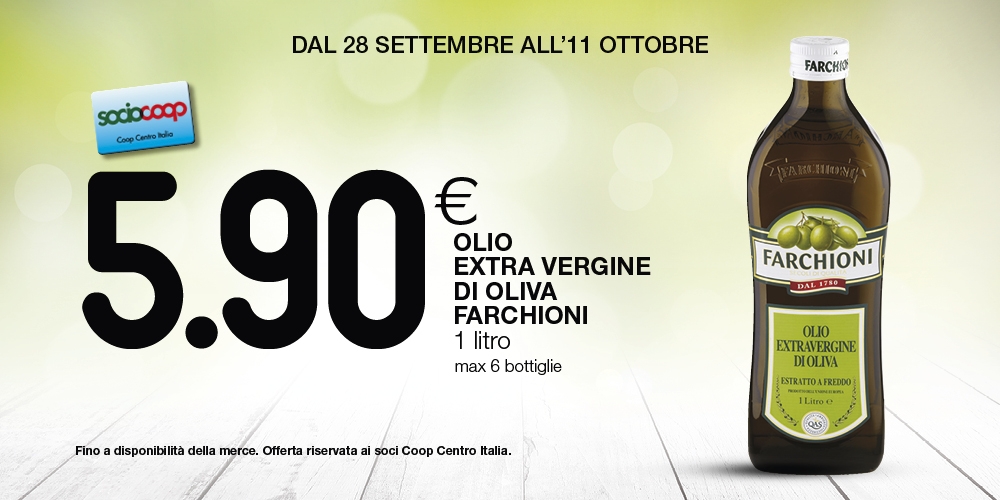 https://www.coopcentroitalia.it/uploads/Olio extra vergine di oliva Farchioni 1 litro a 5,90€ fino all'11 ottobre per i Soci Coop